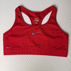 Nike Pro Dri-FIT Sports Bra Women's Large Red Racerback Athletic Gym Workout
